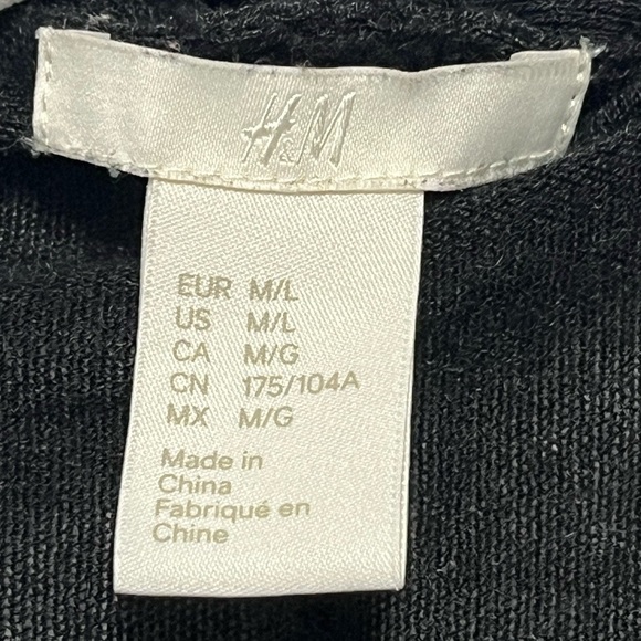 H&M Black Poncho Kimono with Orange and Cream Stripes - Picture 3 of 6